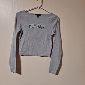 Forever 21 Light Gray Ribbed Top